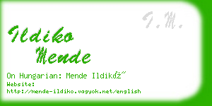 ildiko mende business card